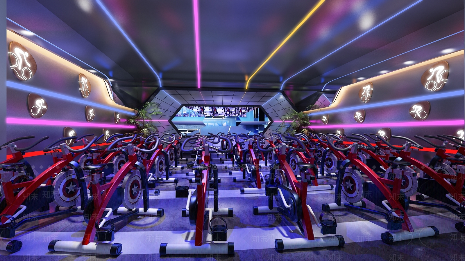 工业风动感单车房3D模型下载【ID:940968925】