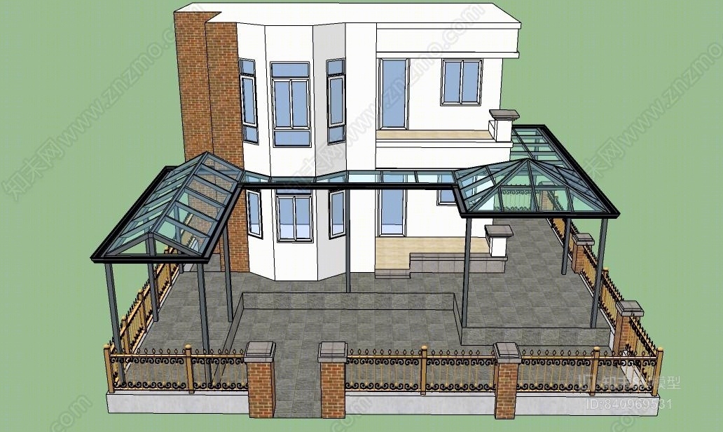 别墅阳光房案例SU模型下载【ID:840969531】