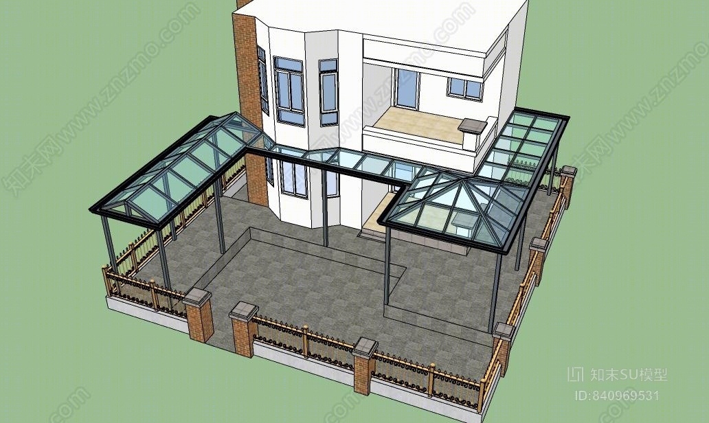 别墅阳光房案例SU模型下载【ID:840969531】