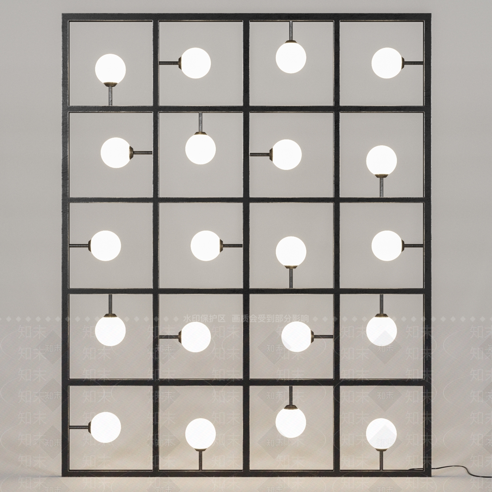 现代铁架阵列球形灯3D模型下载【ID:641068517】