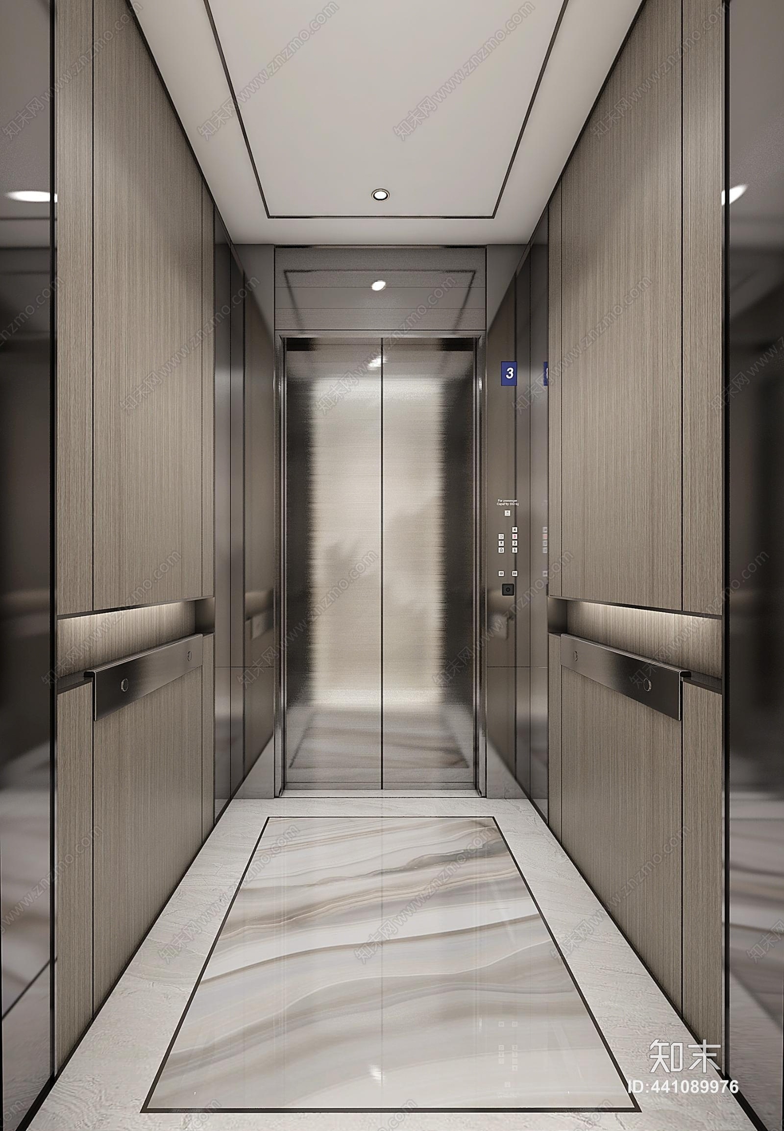 新中式电梯厅3d模型下载