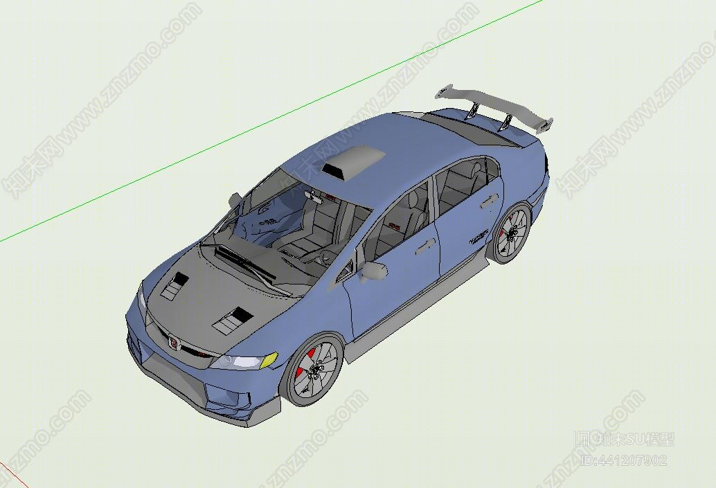 本田思域轿车SU模型下载【ID:441207902】