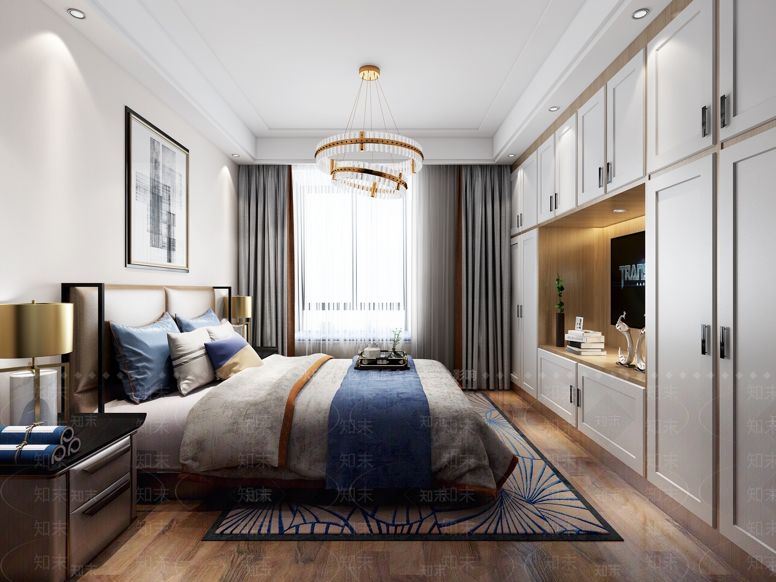 后现代轻奢主卧灯具3D模型下载【ID:441217370】