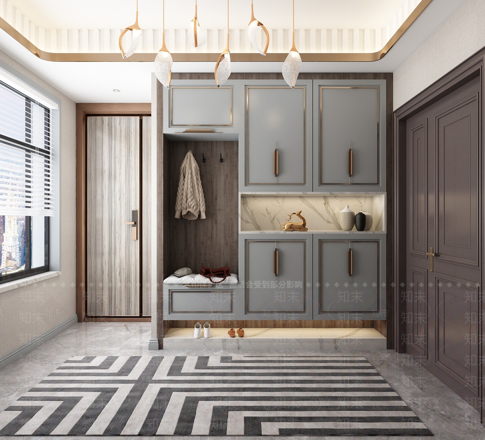 现代入户门厅3D模型下载【ID:241280757】