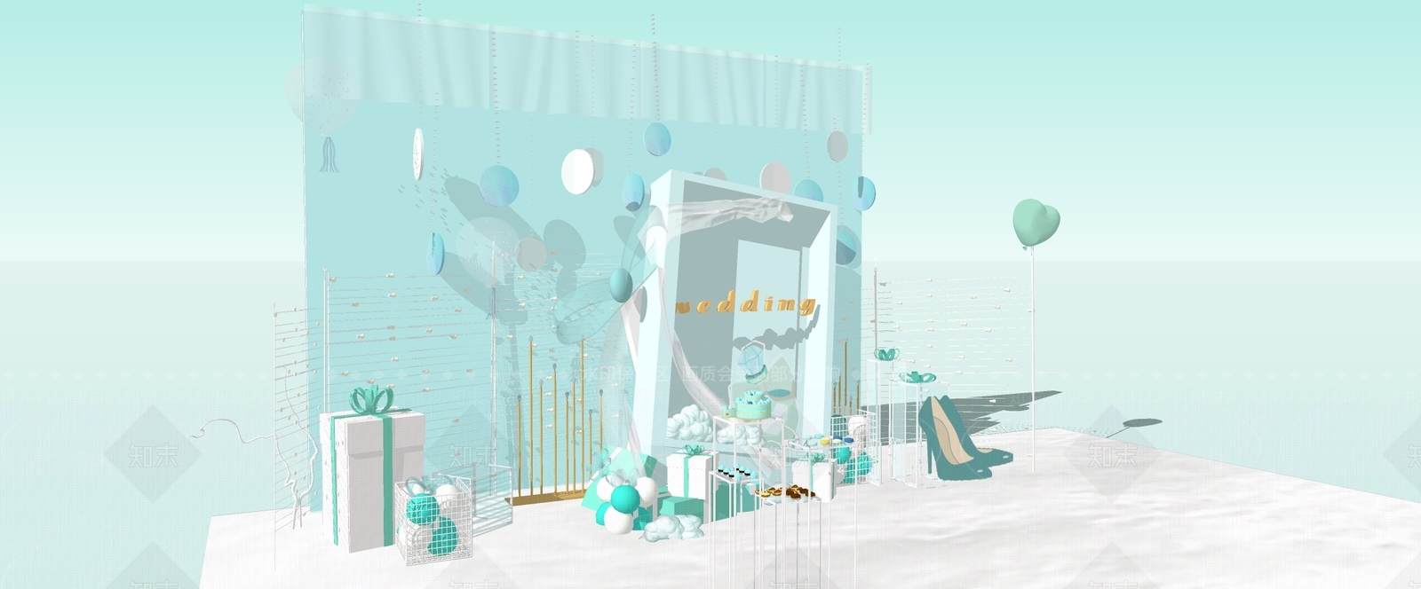 室内陈设婚礼SU模型下载【ID:241282981】