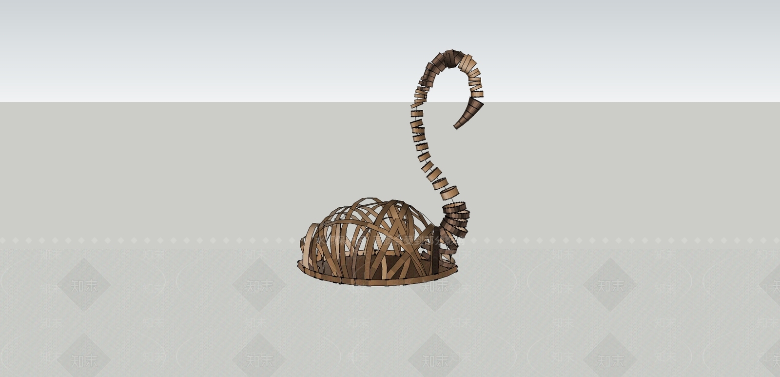 雕塑天鹅SU模型下载【ID:241284819】