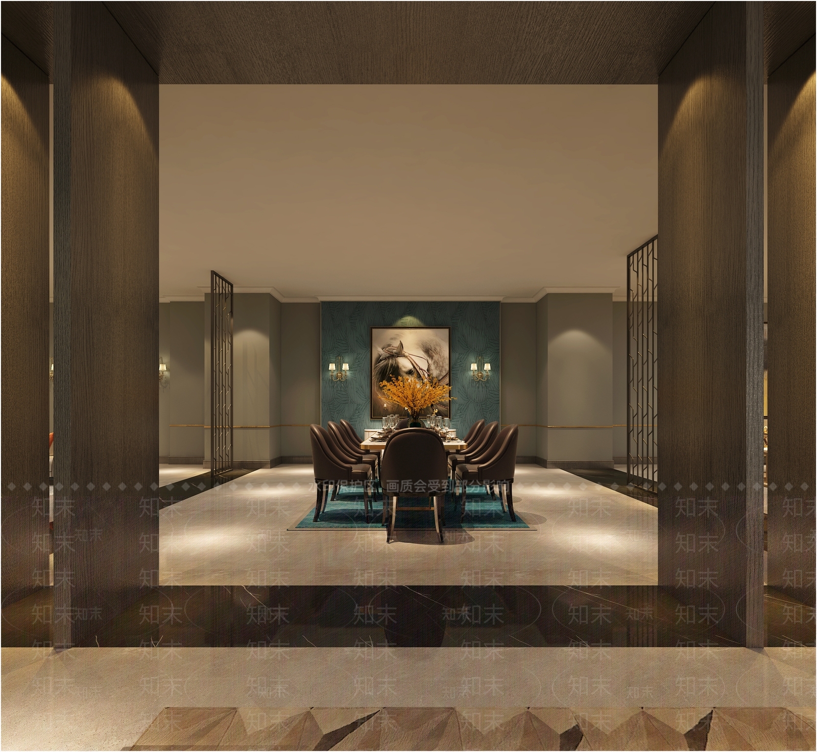 美式客厅3D模型下载【ID:741304118】