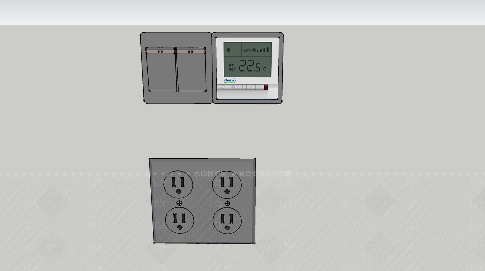 开关插座空调面板SU模型下载【ID:941304676】