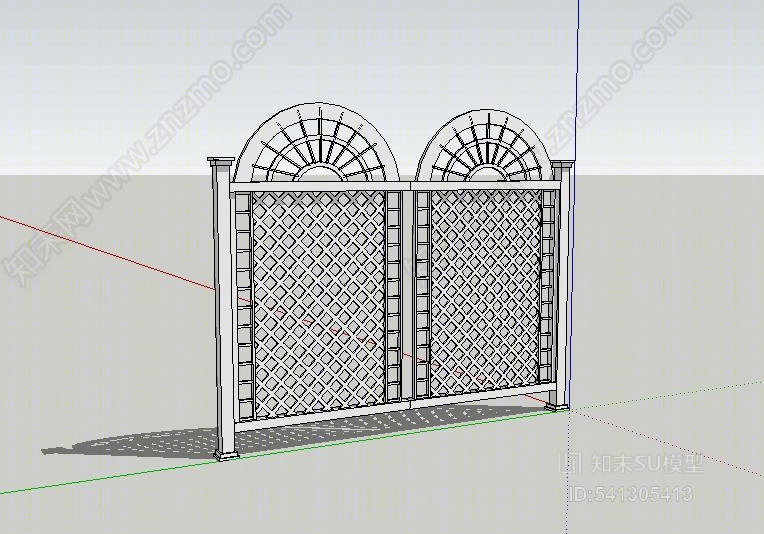 欧式防腐木拱形花架SU模型下载【ID:541305413】