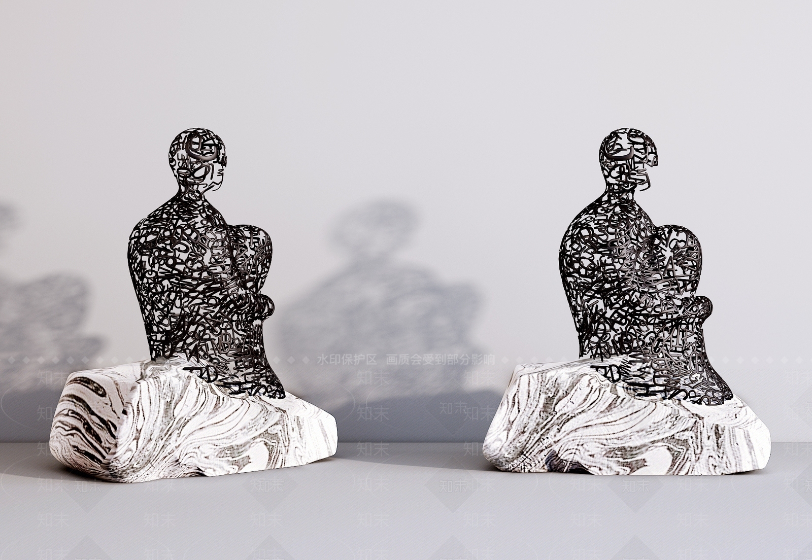 现代金属抽象人物3D模型下载【ID:341310853】