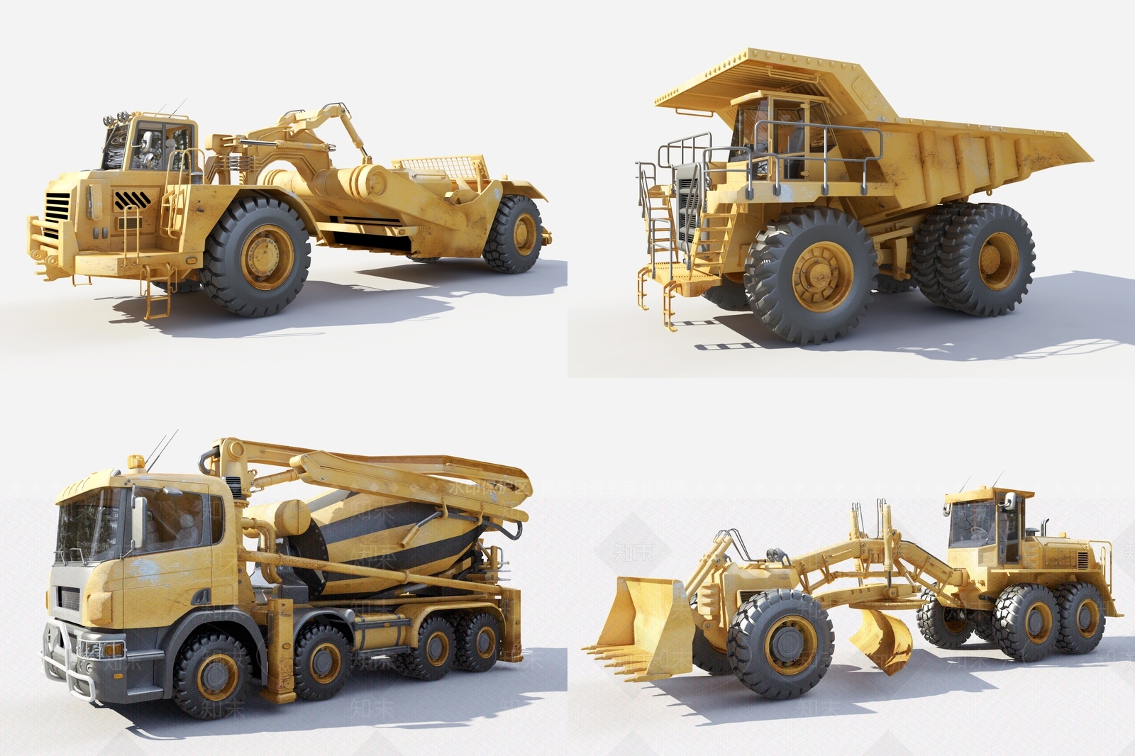 现代推土机起重机3D模型下载【ID:941316698】