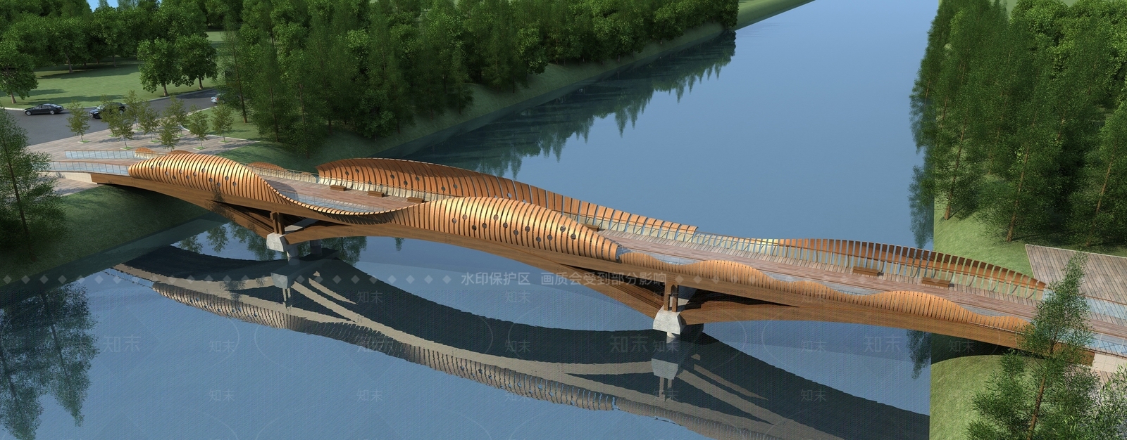 现代异形景观平桥3D模型下载【ID:441320737】
