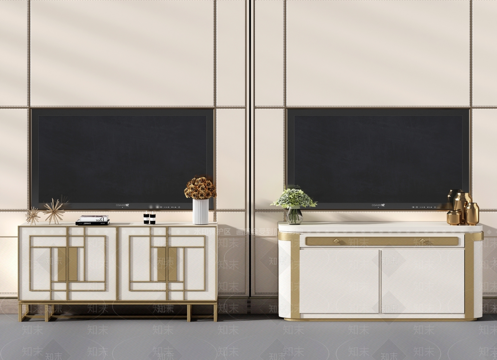 现代包间电视柜版电视柜背景墙3D模型下载【ID:941323064】