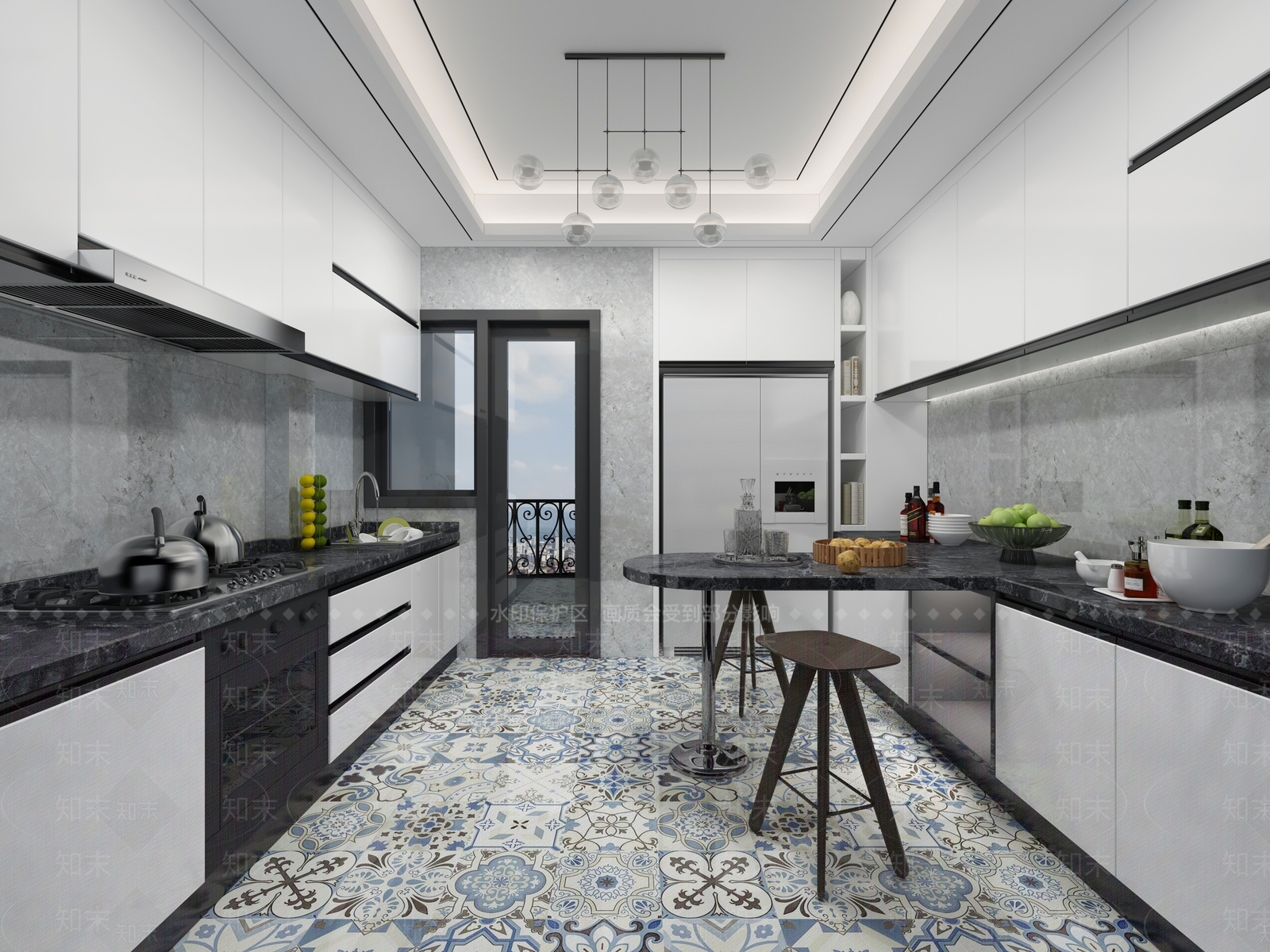 现代餐厅厨房模型3D模型下载【ID:541324020】