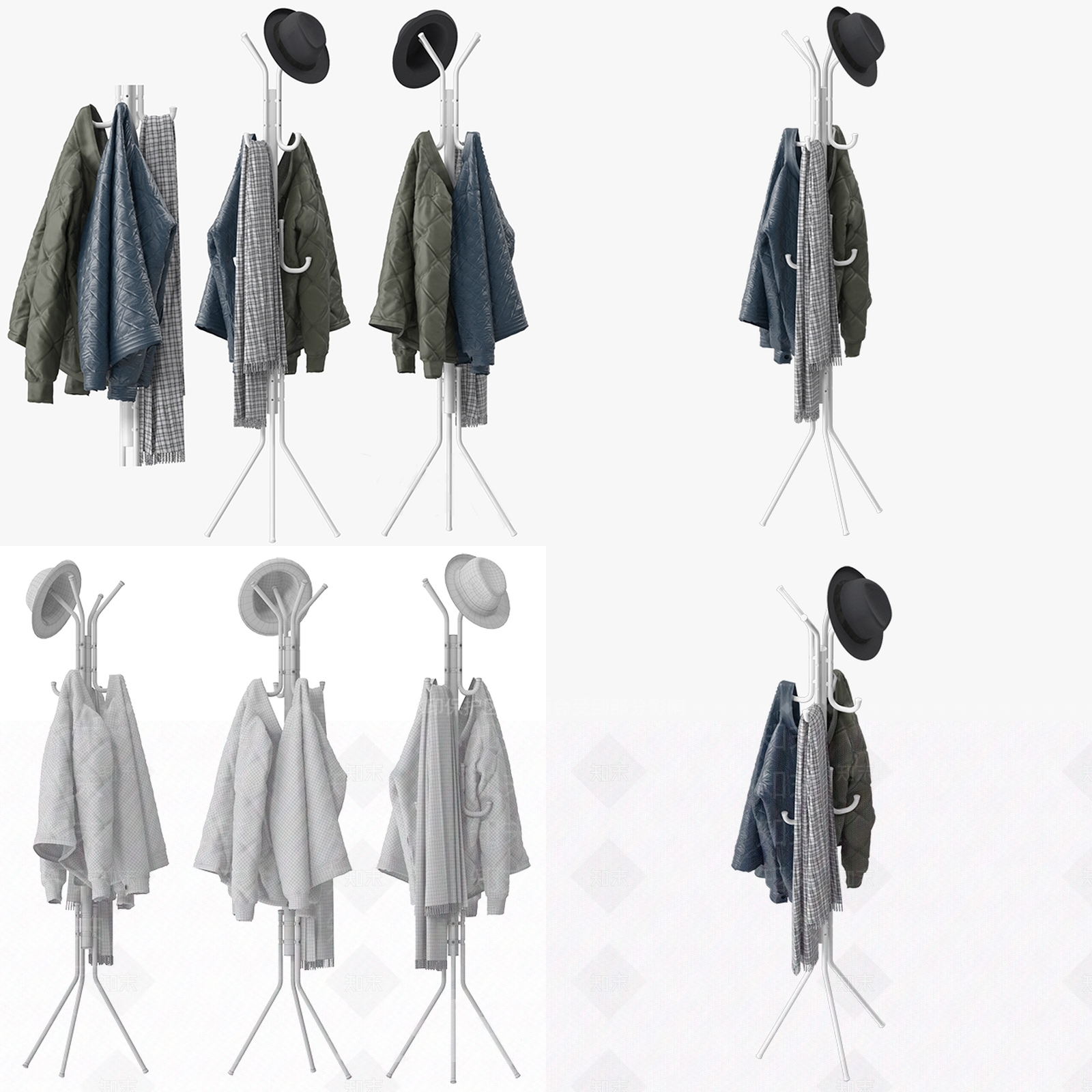 现代衣架3D模型下载【ID:841327413】
