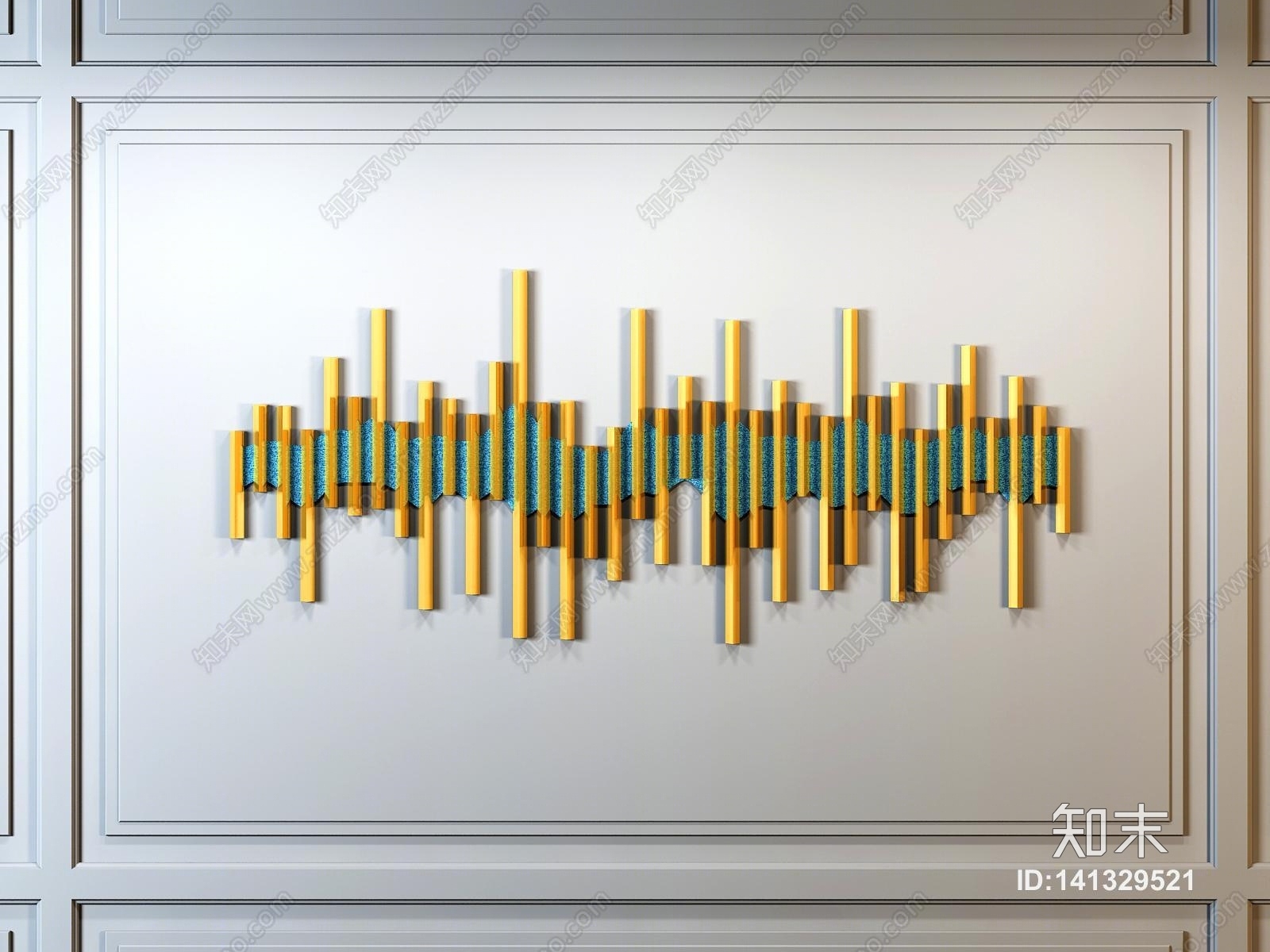 现代墙饰3D模型下载【ID:141329521】