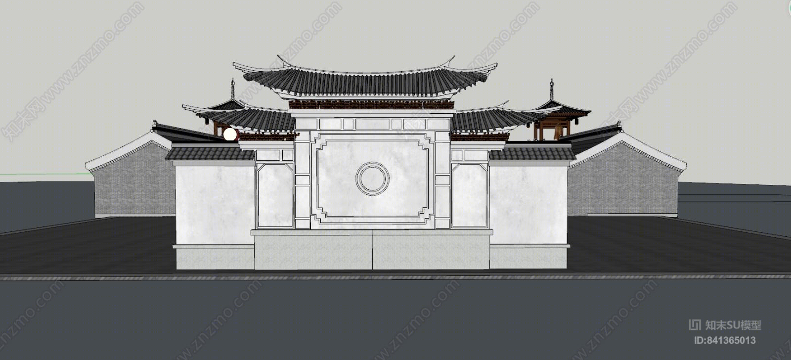 公共空间寺庙SU模型下载【ID:841365013】