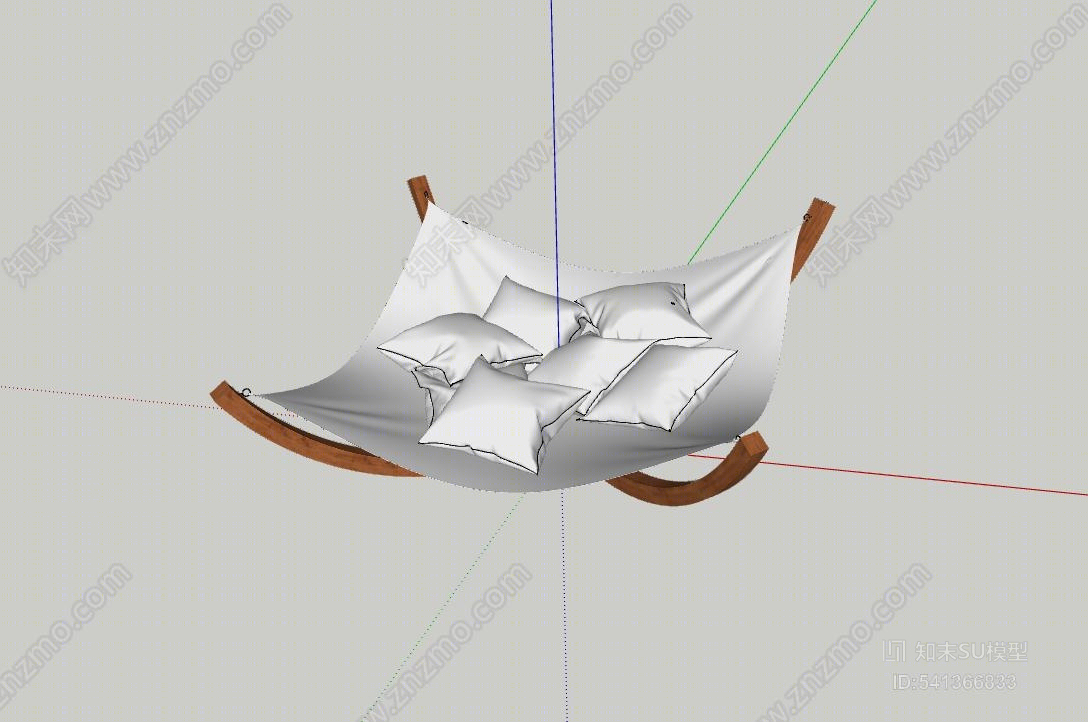 现代异形高精度吊床SU模型下载【ID:541366833】
