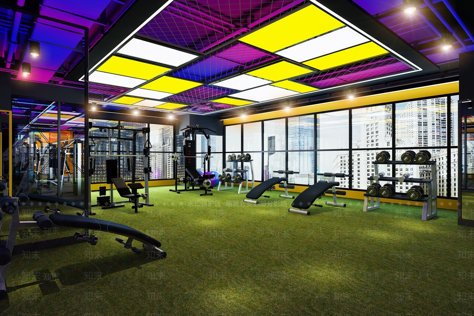 现代健身房私教室3D模型下载【ID:941387692】