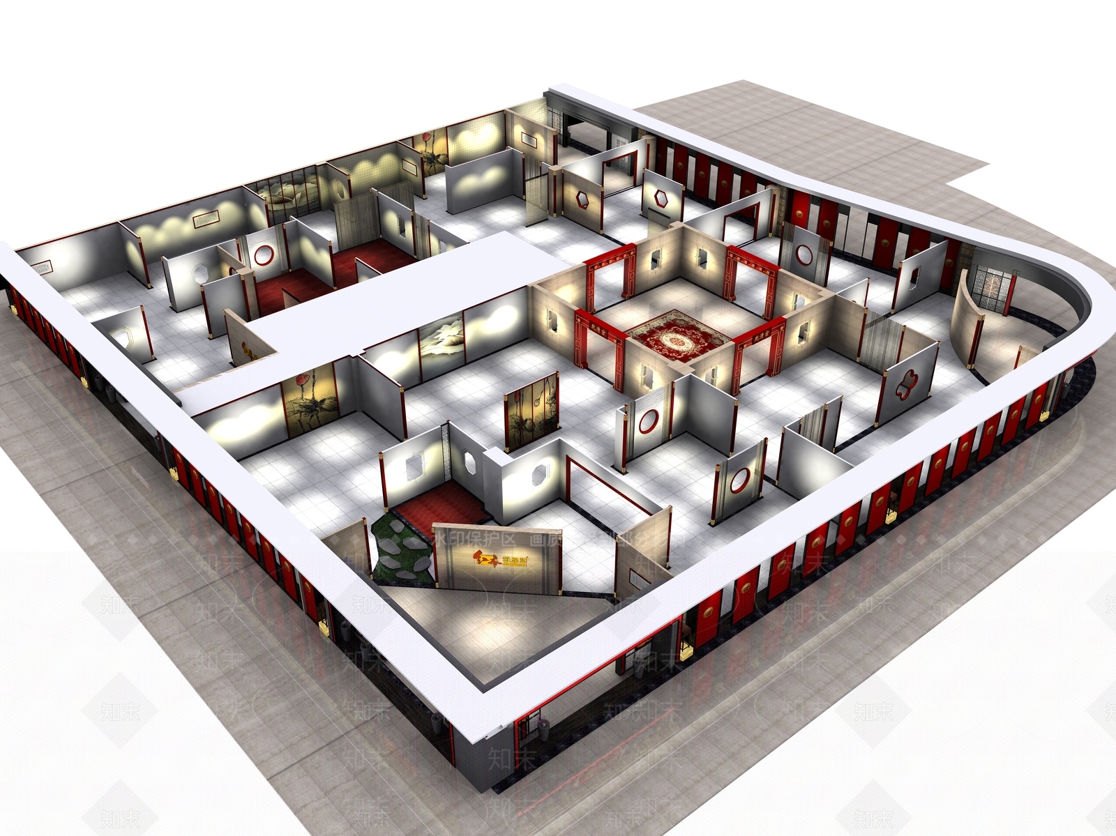 新中式东莞雅居阁红木家具专卖店3D模型下载【ID:641402293】