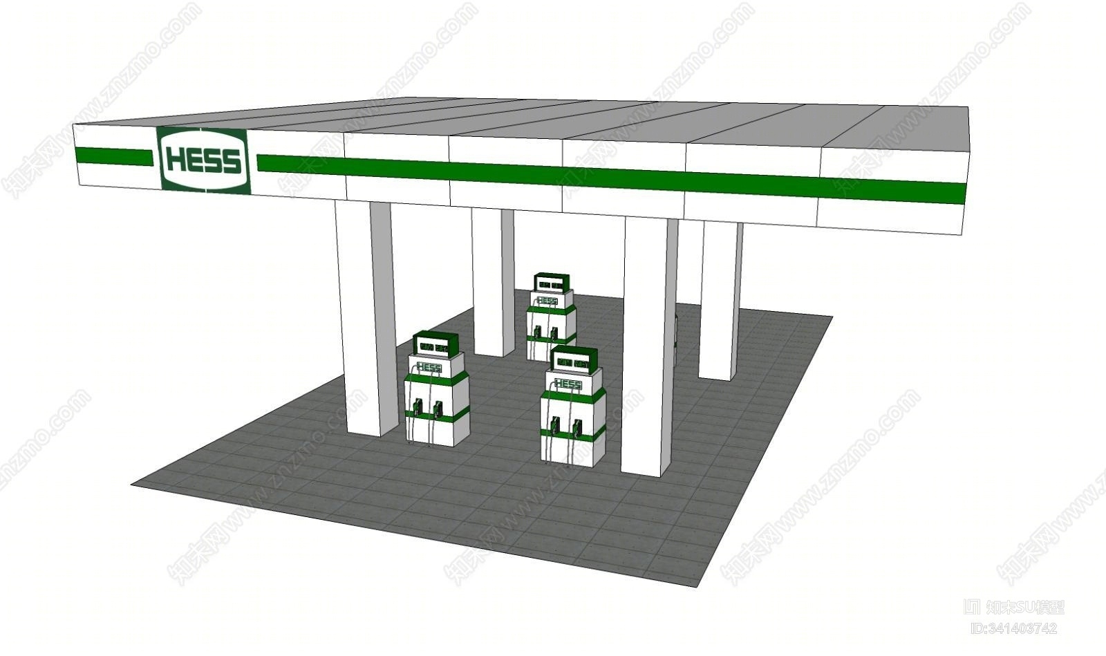 加油站SU模型下载【ID:341403742】
