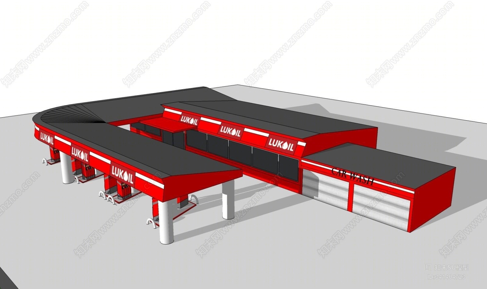加油站SU模型下载【ID:341404723】