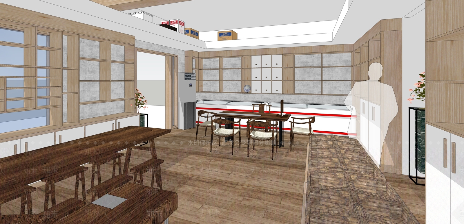 新中式茶叶店SU模型下载【ID:541426997】