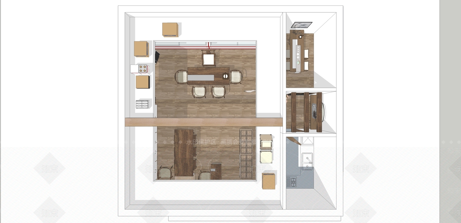 新中式茶叶店SU模型下载【ID:541426997】