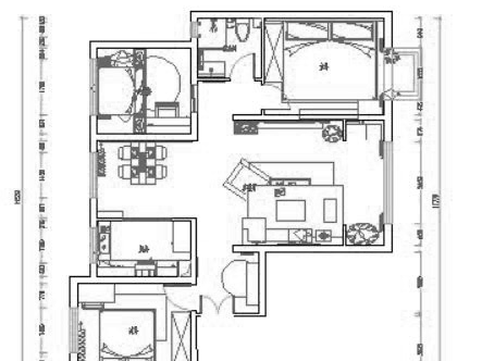 三室两厅一厨一卫家居生活施工图下载【ID:541427503】