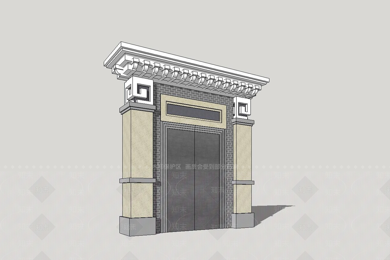 中式古典大门SU模型下载【ID:941464140】