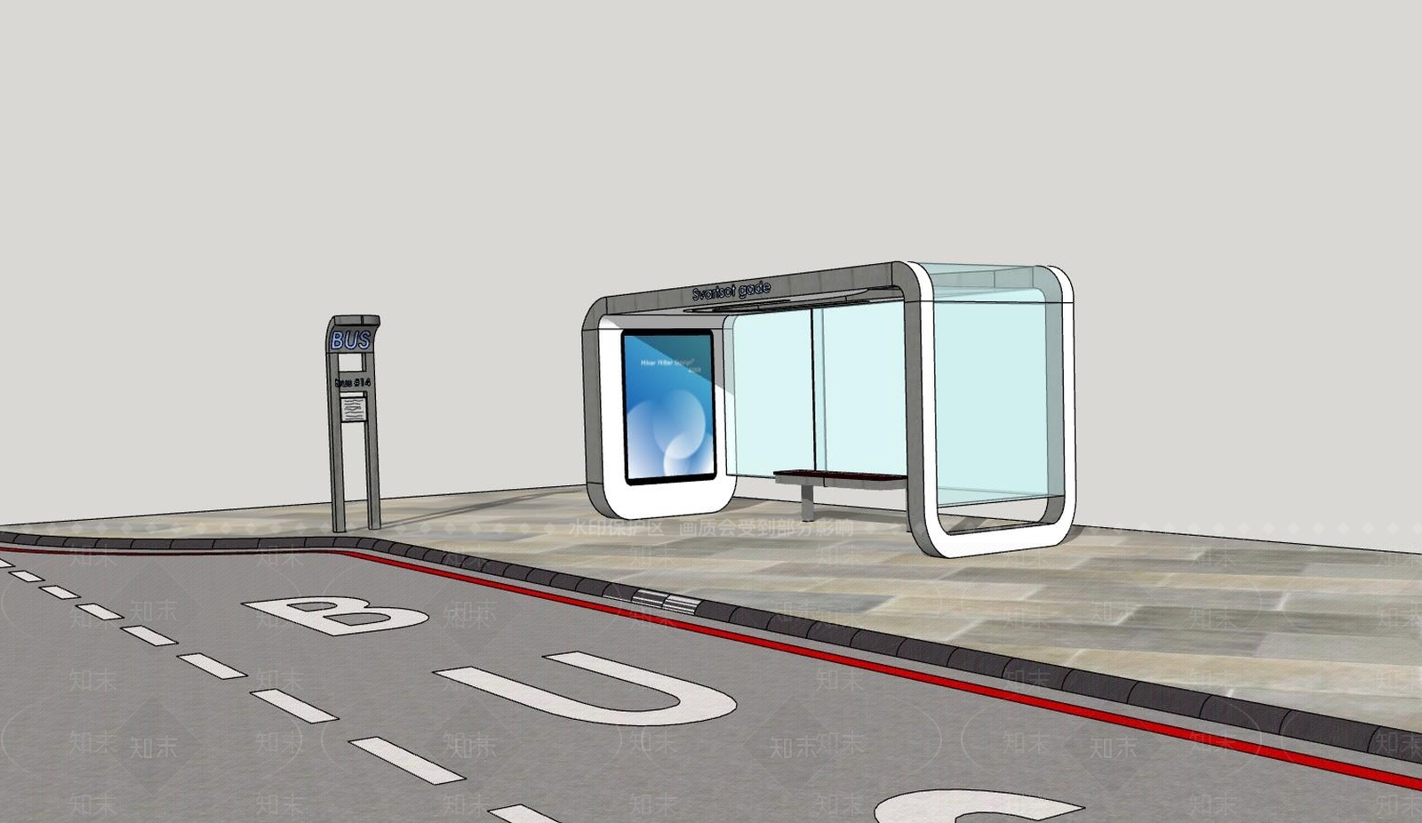 公交车站牌SU模型下载【ID:141464997】