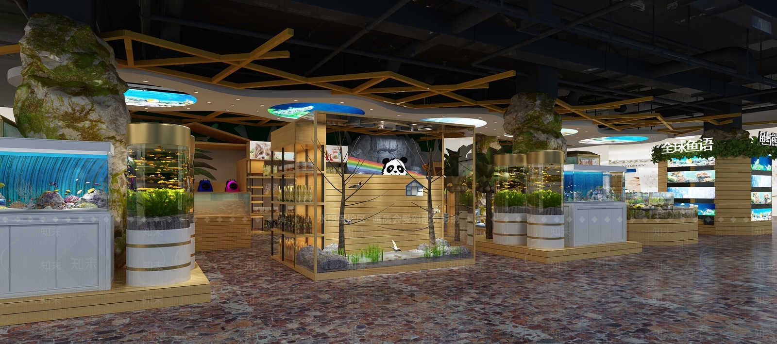 现代宠物店店铺展示3D模型下载【ID:841477007】