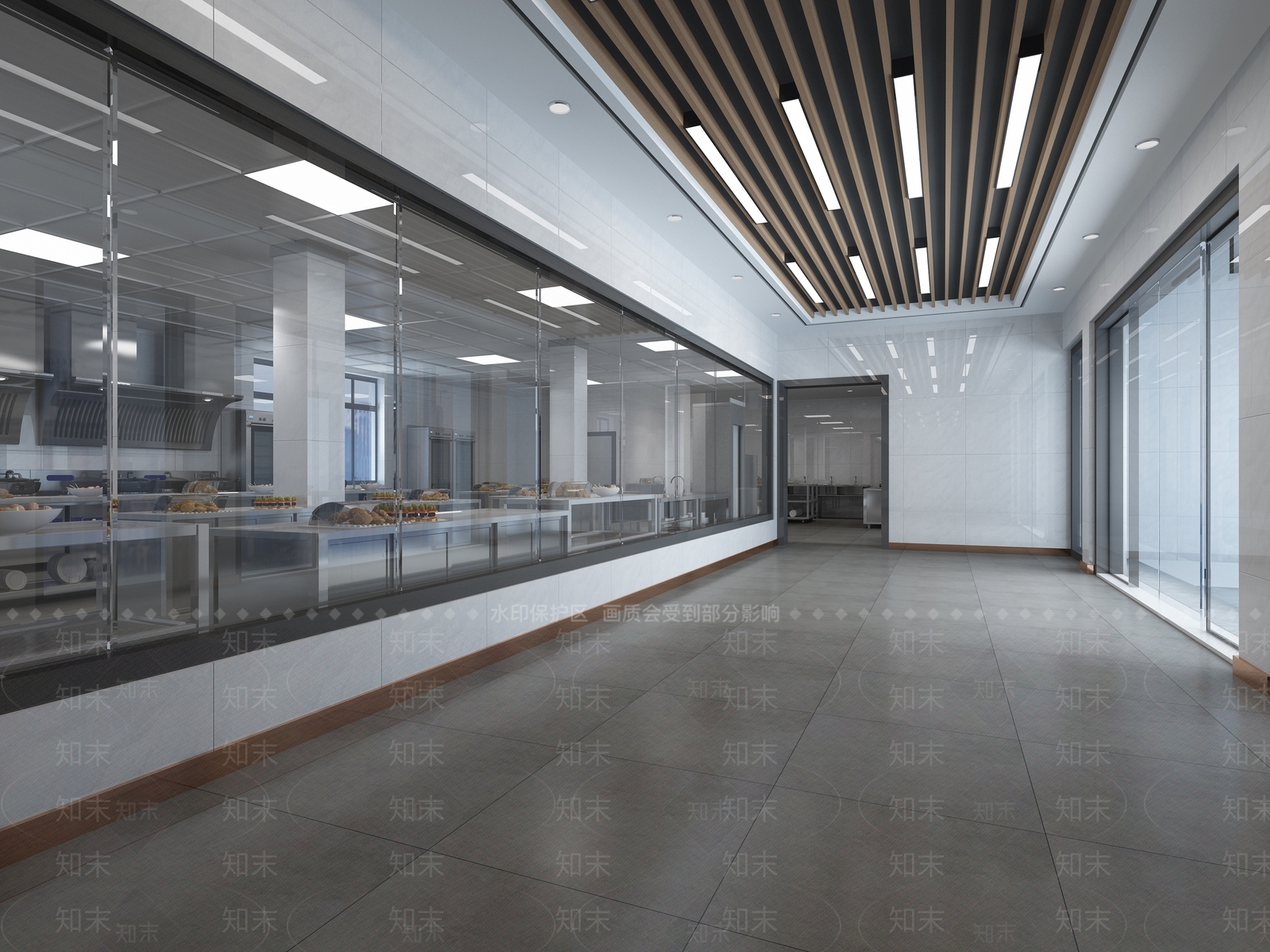 现代食堂后厨展区3D模型下载【ID:741479734】