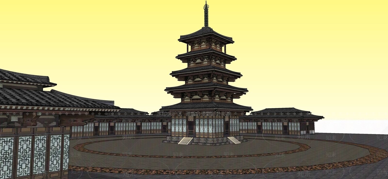 园林景观小品古建古塔SU模型下载【ID:341493664】