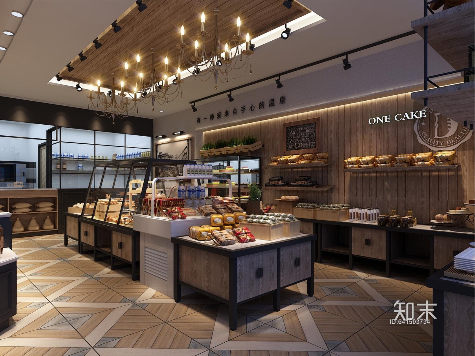 现代商场西餐厅面包店餐饮案例（施工图+效果图）施工图下载【ID:641503734】