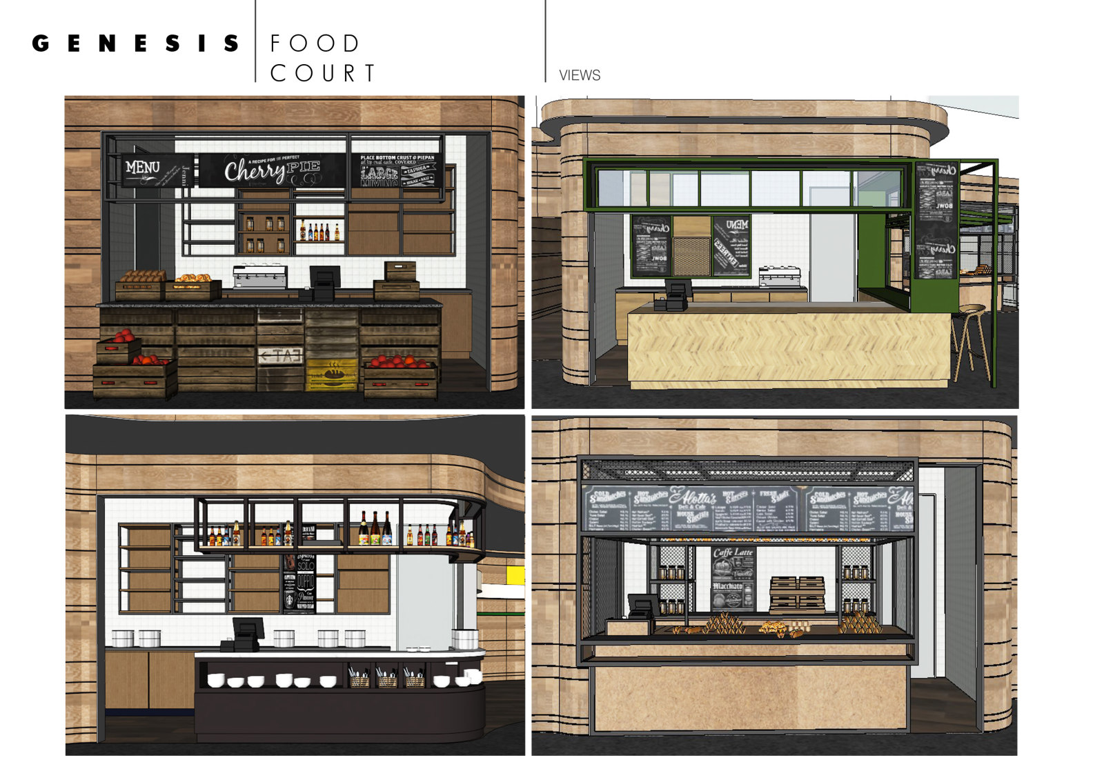 现代商场餐厅面包店餐饮案例（施工图+效果图）cad施工图下载【ID:641503751】