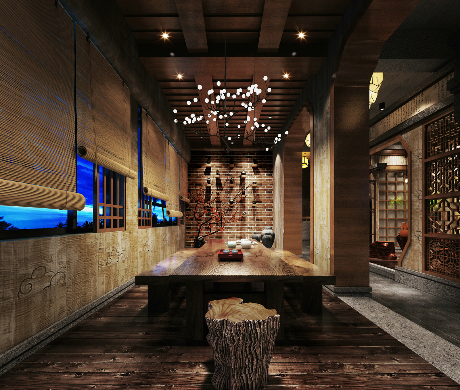 现代商场茶餐厅茶楼餐饮案例（施工图+效果图）cad施工图下载【ID:641505738】