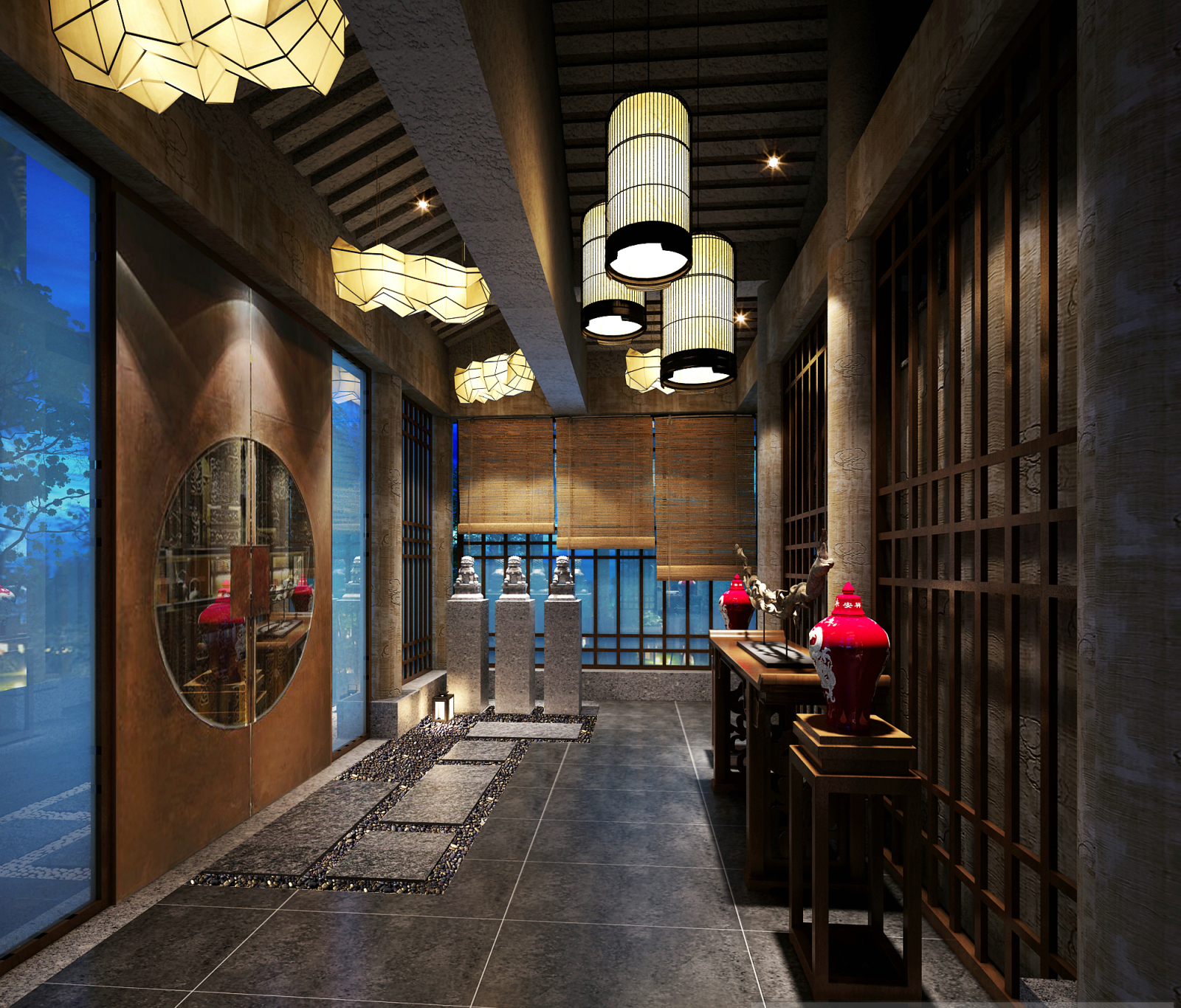 现代商场茶餐厅茶楼餐饮案例（施工图+效果图）cad施工图下载【ID:641505738】
