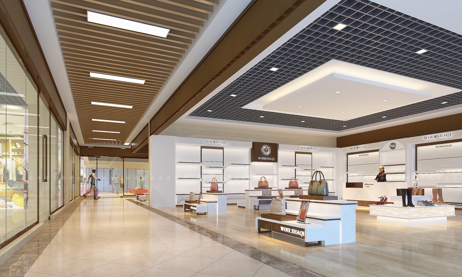 现代某商场品牌展柜3D模型下载【ID:841506015】