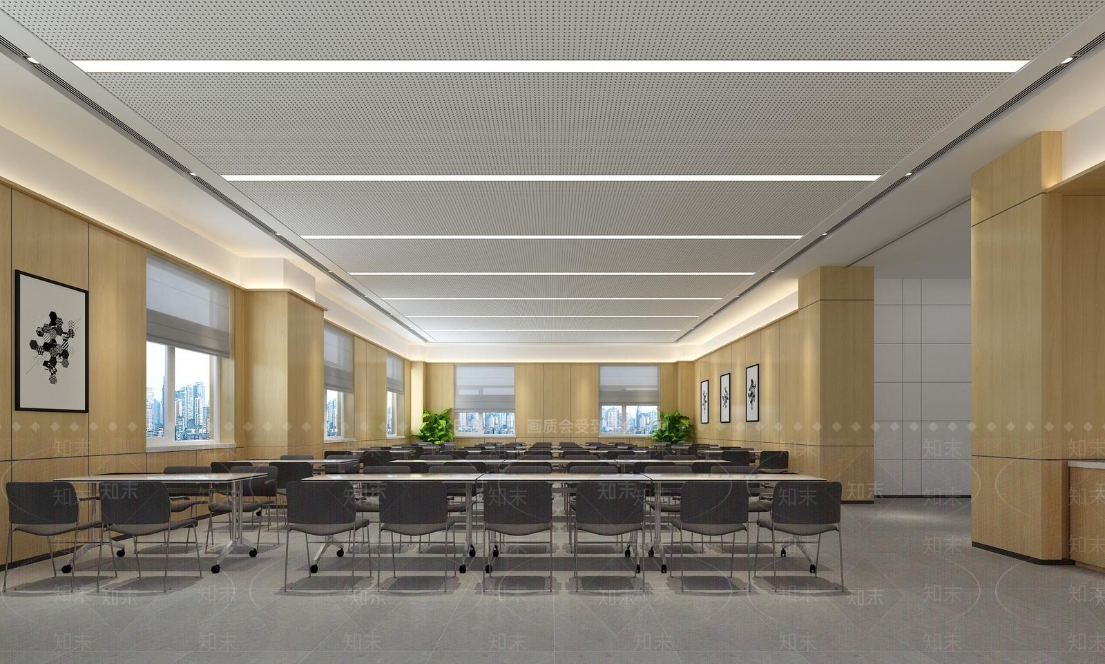 现代食堂大厅3D模型下载【ID:741509779】