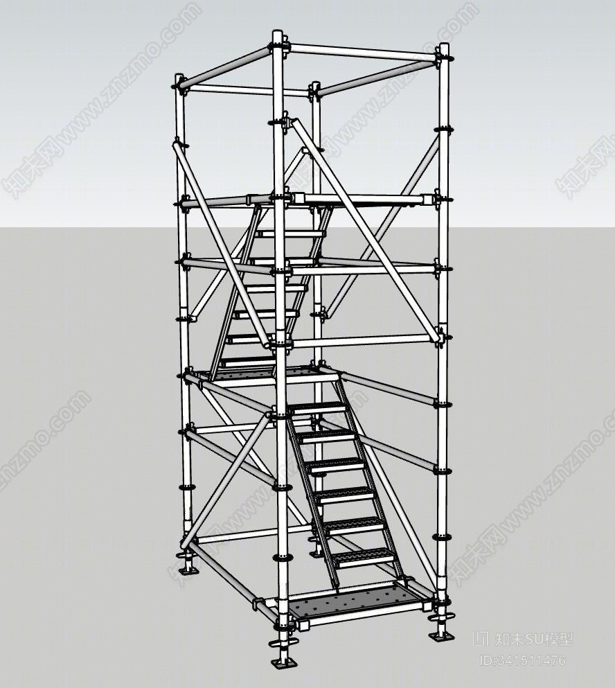 承插型盘扣式安全爬梯SU模型下载【ID:341511476】