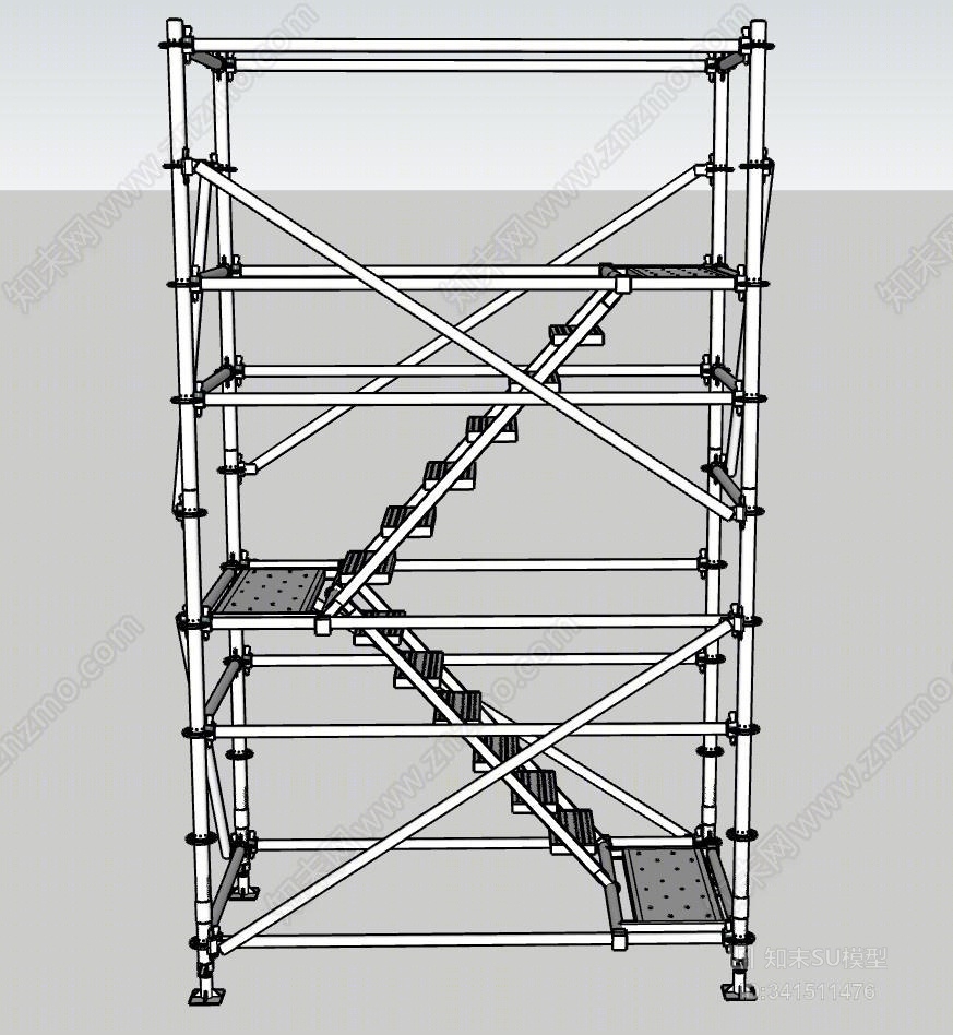 承插型盘扣式安全爬梯SU模型下载【ID:341511476】