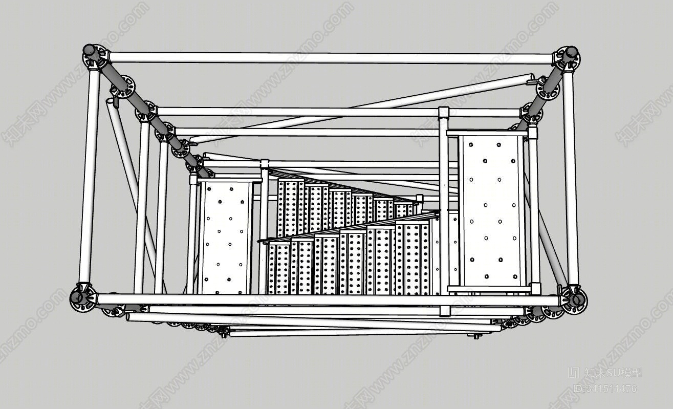 承插型盘扣式安全爬梯SU模型下载【ID:341511476】
