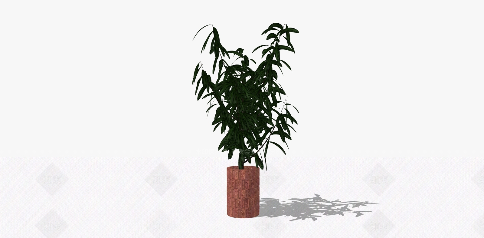 现代工装大型盆栽SU模型下载【ID:141514889】