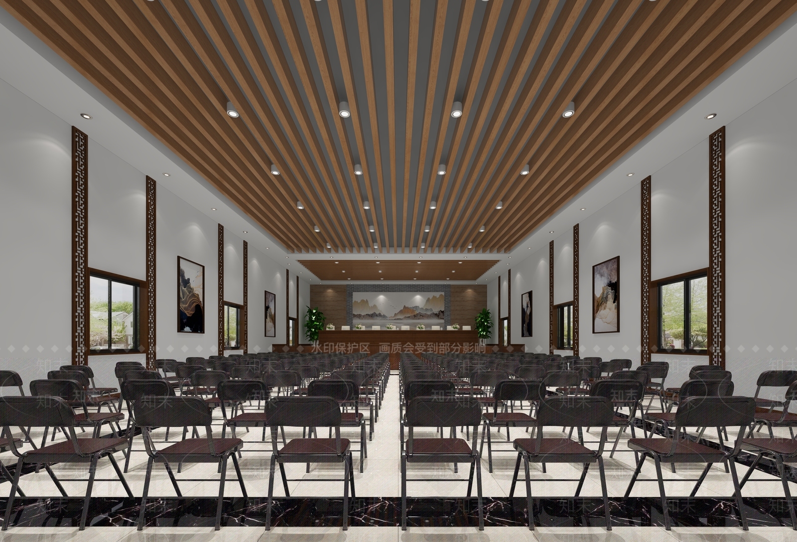 现代文化礼堂3D模型下载【ID:241526313】