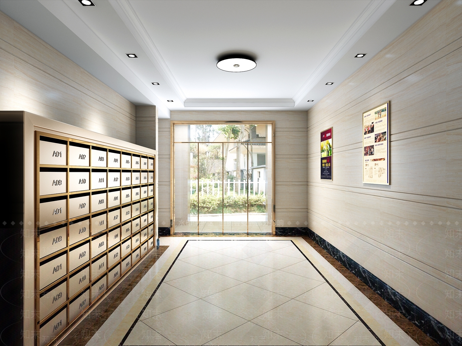 简欧楼梯单元楼过道3D模型下载【ID:241526669】