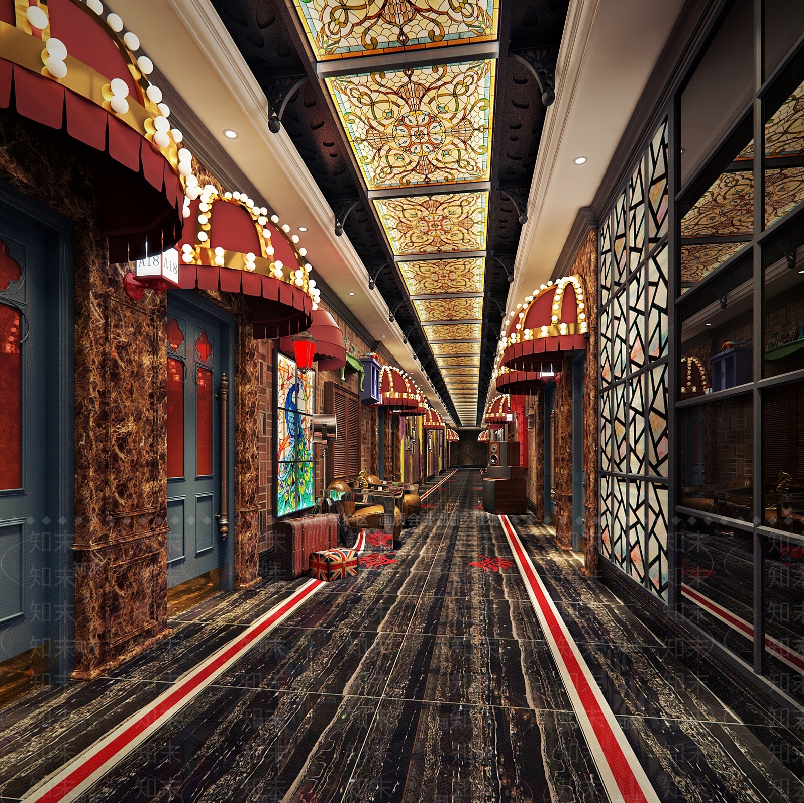欧式古典KTV走道3D模型下载【ID:741538014】