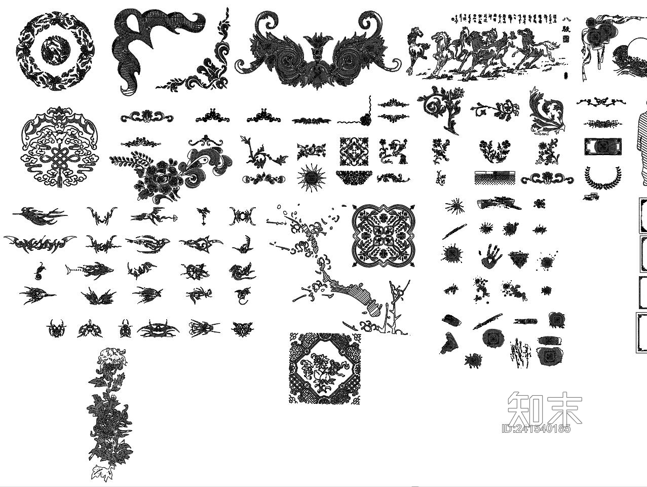 CAD欧式构件集施工图下载【ID:241540185】