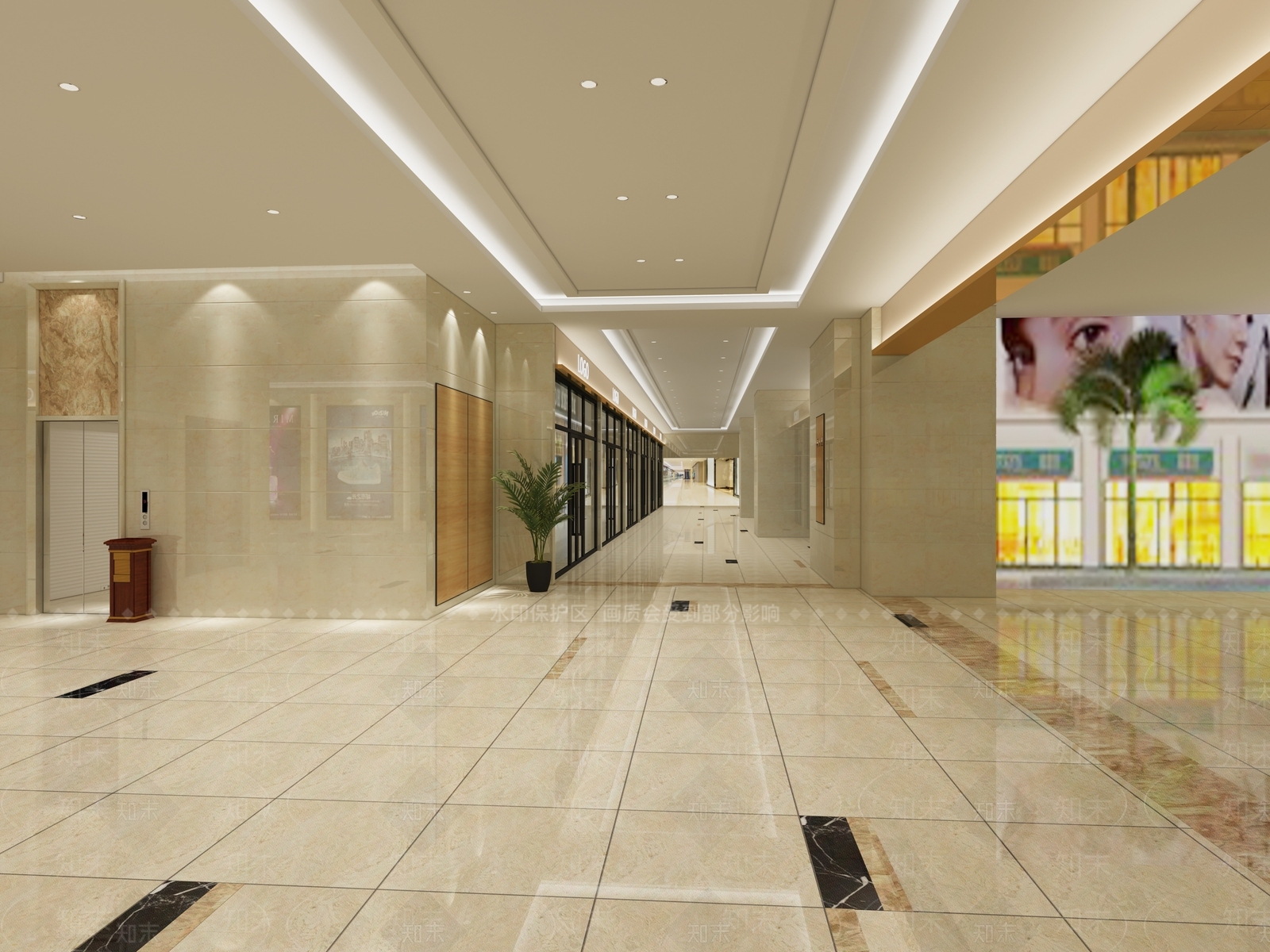 现代简约商场过道商场店铺3D模型下载【ID:141544716】