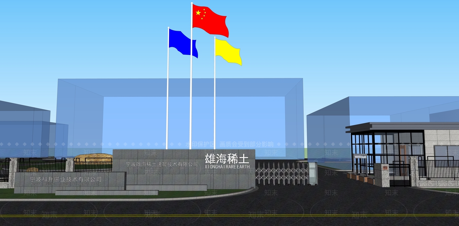 现代厂房大门SU模型下载【ID:841555098】